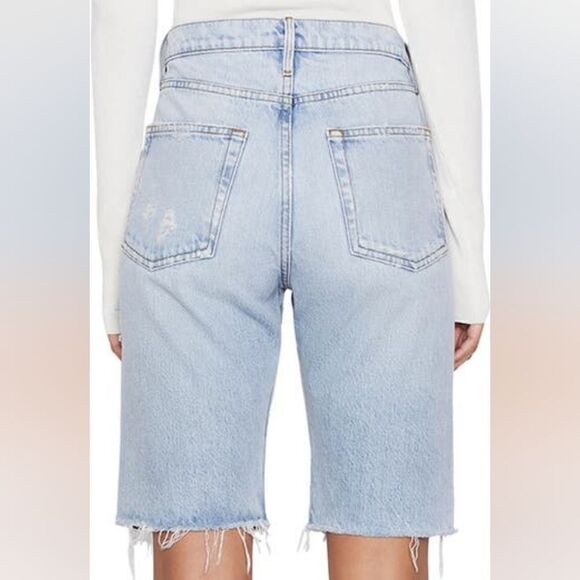 Frame Le Vintage Bermuda Distressed Denim Shorts In Drenched Size 24 NWT - Picture 6 of 16